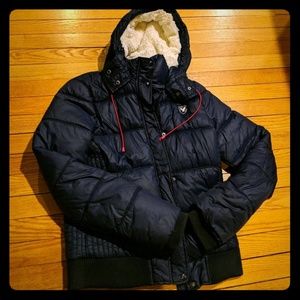 Navy blue american eagle puffer jacket